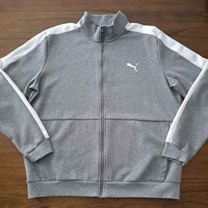 PUMA MEN'S GREY FULL ZIP GOLF SWEATER/SWEATSHIRT W/ POCKETS SIZE XL